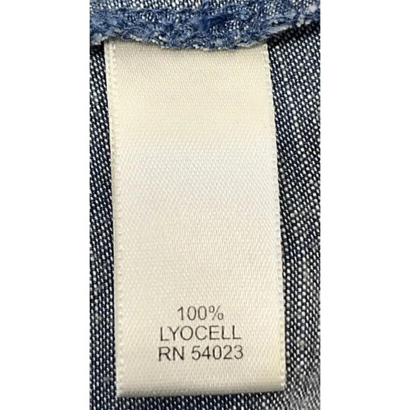 BANANA REPUBLIC Womens S 0 Blue Indigo Denim  Knee length  Sleeves dress - Picture 9 of 11